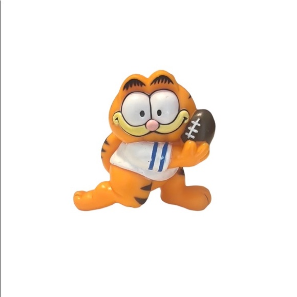 Vintage Garfield Football Player Foot Ball Figure Cake Topper PVC Toy - Picture 2 of 5